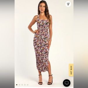 Lulus VIP treatment black floral mesh dress